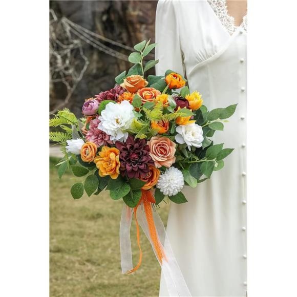 26Heads Artificial Flowers Bulk Wedding Decorations Mix Silk Fake Flowers DIY - Picture 3 of 6